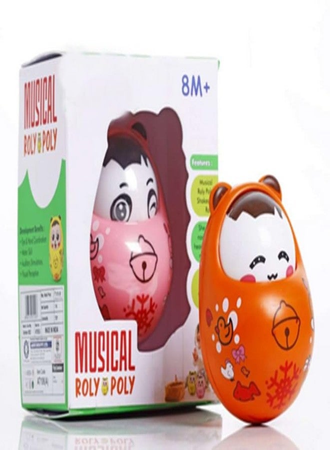 FRATELLI Roly Poly Push and Shake Wobbling Bell Sounds Tumbler Doll Toy for 3 Months & Above ( Pack of 1 ISI Certified-Made in India (Multicolor) - Image 1